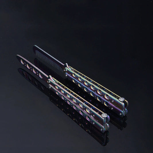 Titanium coating training set stainless steel butterfly comb