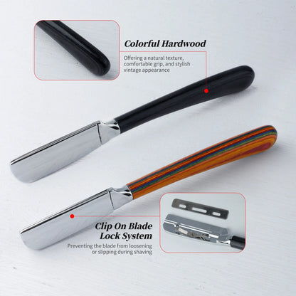 New Color Wood Handle Baber Straight Razor For Men