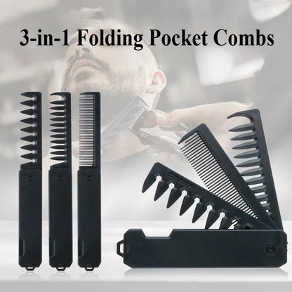 Multifunctional 3-in-1 Plastic Folding Pocket Combs