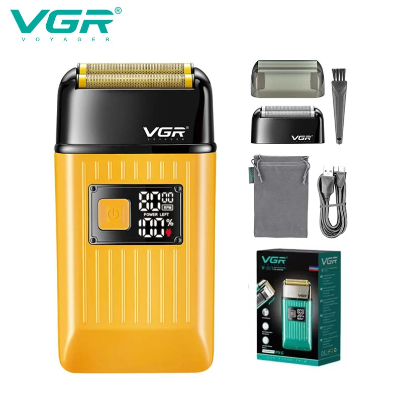 VGR V-357 reciprocating shaver alloy double blade deep cleaning shaver