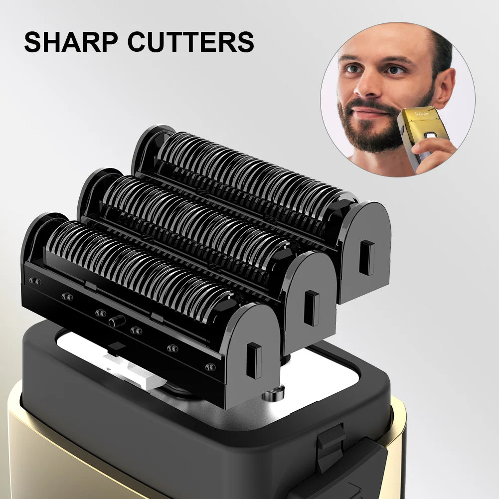 Cordless Hair Shaving Razors for Man Waterproof Beard Trimmer
