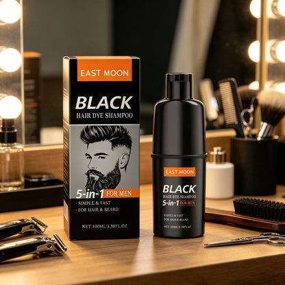East Moon Men's Black Hair Dye Shampoo Fast Coloring