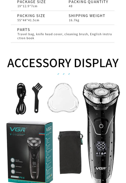 VGR 318 Shaver Electric Razor Professional Shaving Machine for Men