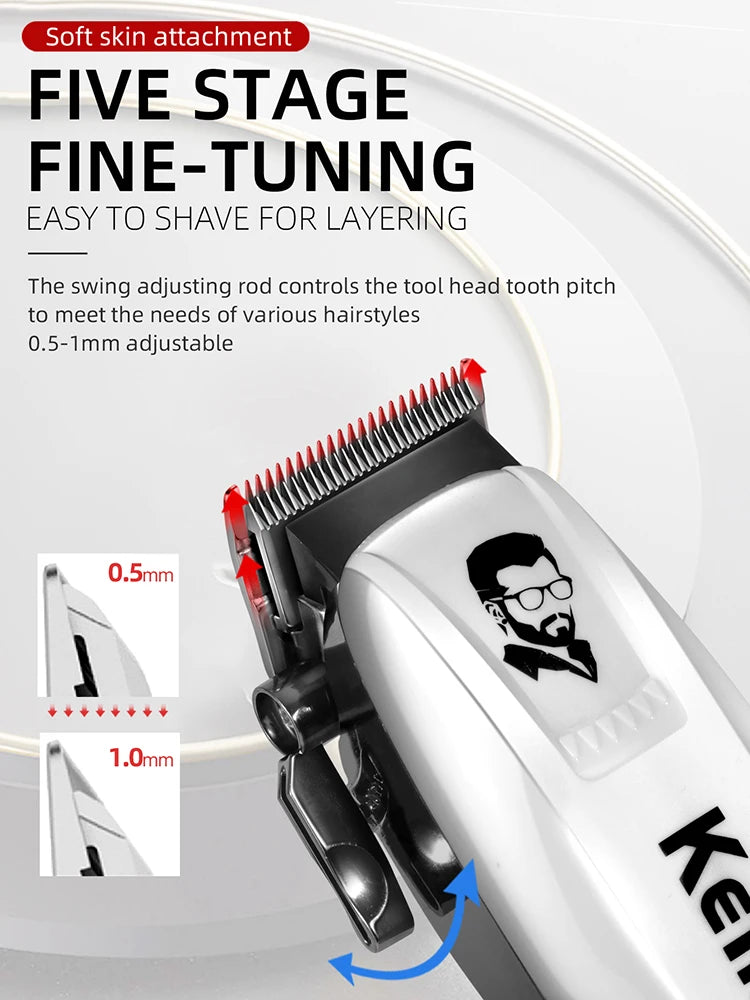 Kemei Pg809A Adjustable Powerful Hair Clipper Barber Electric Hair Trimmer