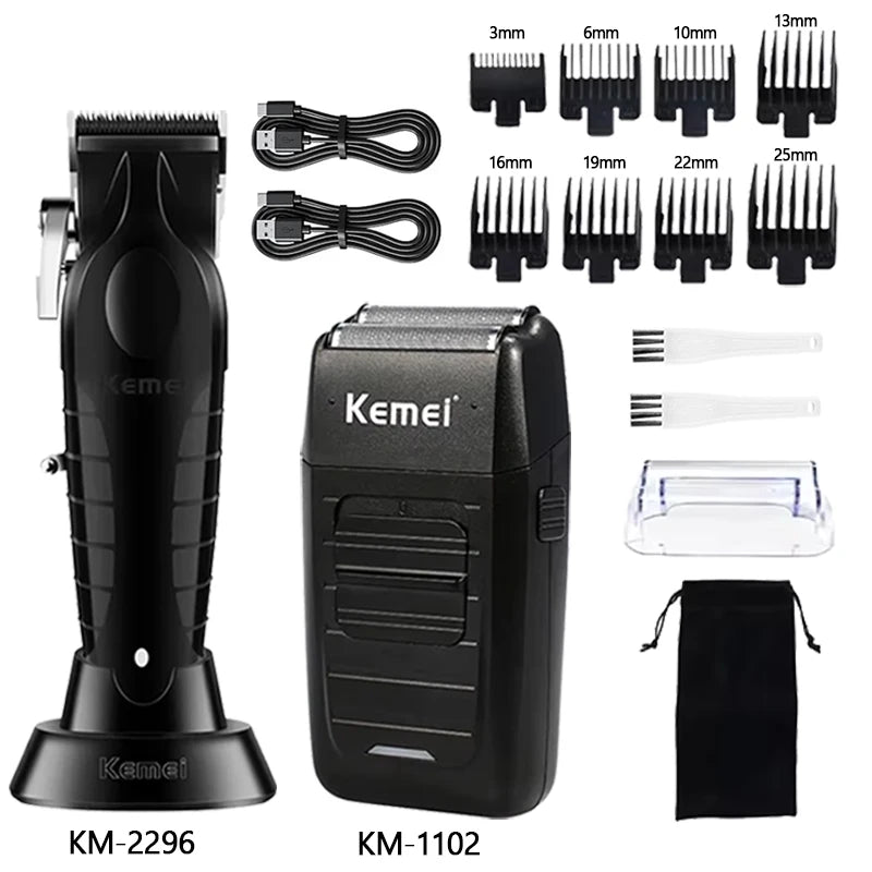 Kemei Electric Hair Clipper Kit Men's Hair Trimmer KM-2296 KM-2299 KM-1102
