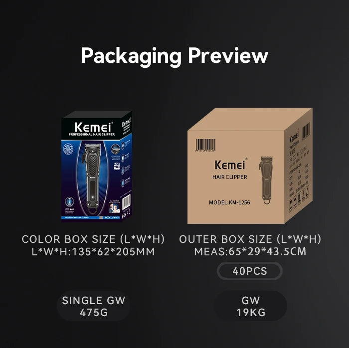 Kemei KM-1071 USB Charging Cordless Hair Salon Clipper