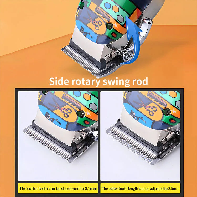 Kemei Graffiti Electric Hair Clipper Kit Men's Electric Shaver