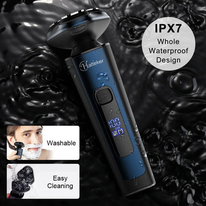 HATTEKER Rotary Electric Shaver Men's 3-in-1 Grooming Kit