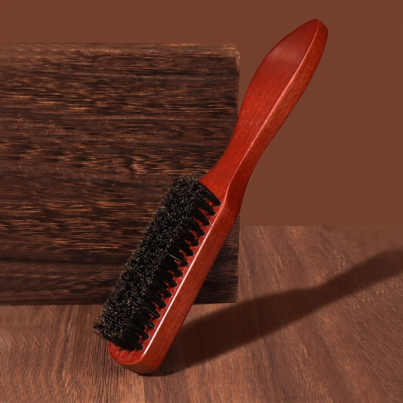 Men Beard Brush Natural Wood Handle Boar Bristle