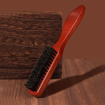 Men Beard Brush Natural Wood Handle Boar Bristle