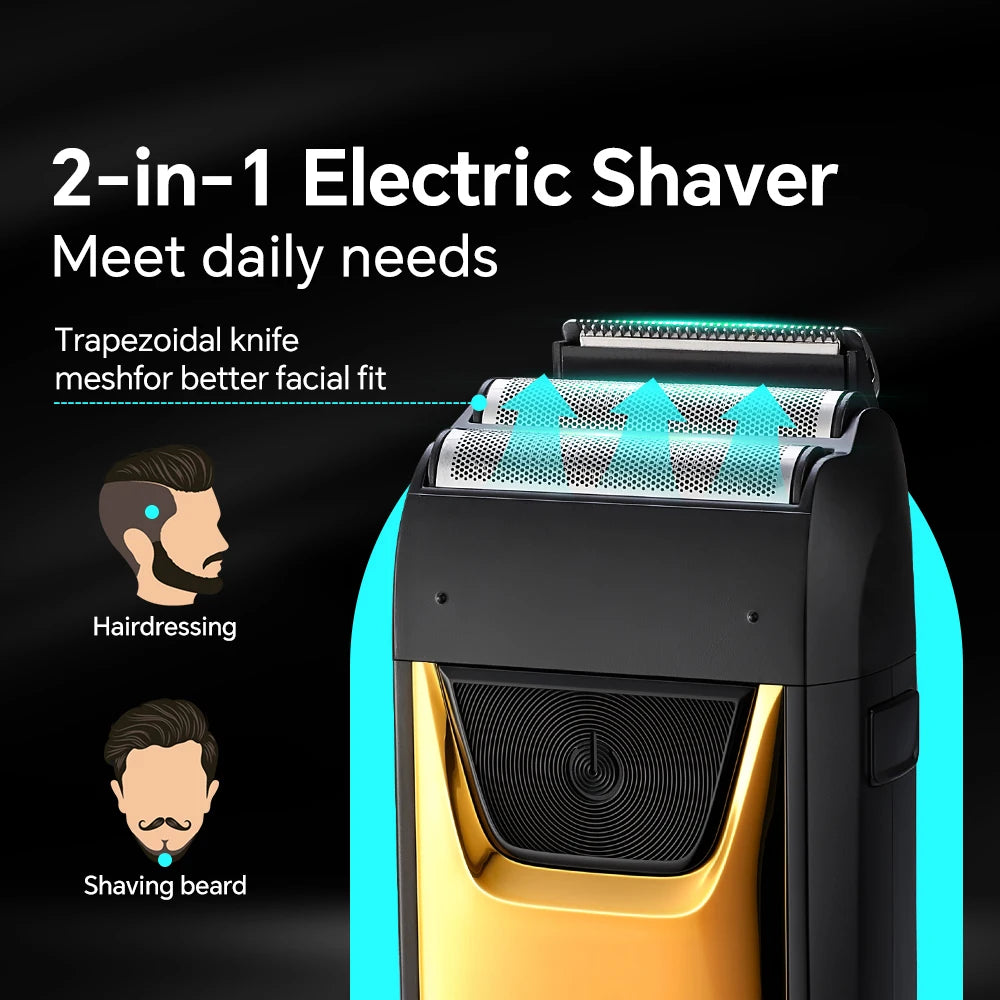 USB men's electric portable shaver with built-in back blade