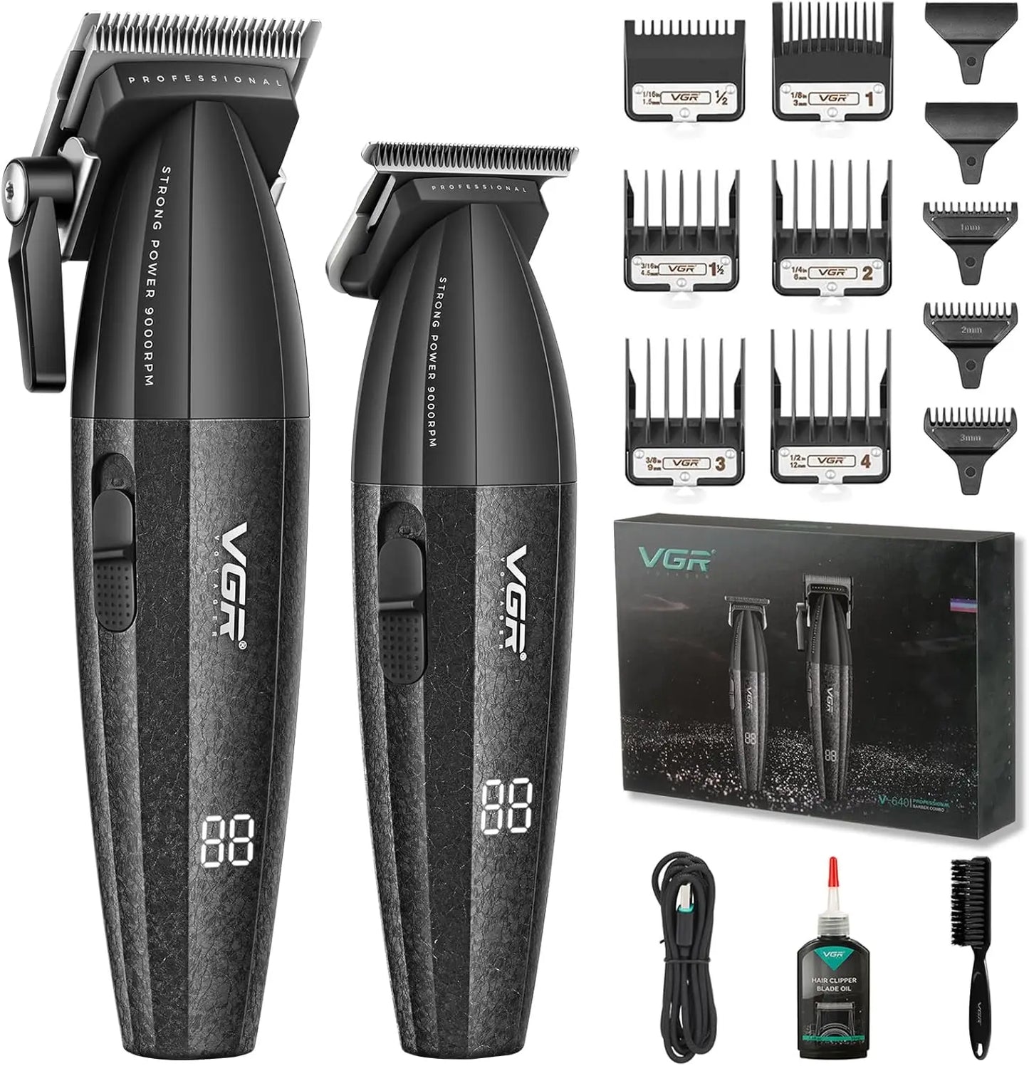 Professional Cordless Hair Clipper & Trimmer & Foil Shaver