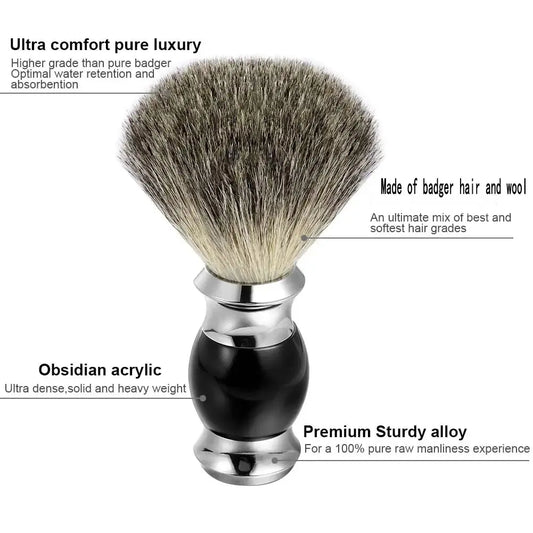 Premium Badger Hair Shaving Brush with Sleek Fine Resin