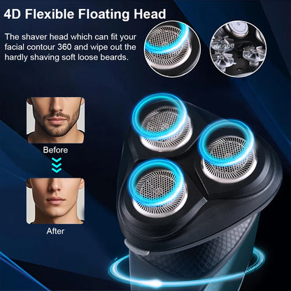 Electrical Rotary Shaver for Men Rechargeable Washable Beard Shaver