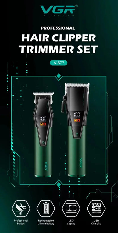 VGR Hair Trimmer Electric Barber Clippers Cordless V-677