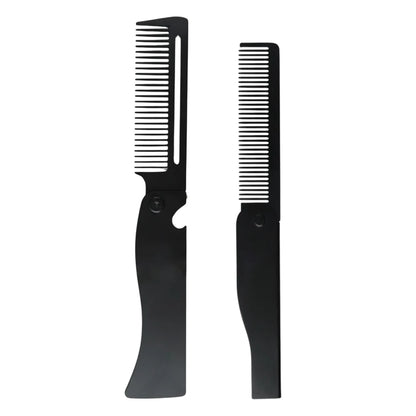 NEW Folding Stainless Steel Comb Men Retro Oil Head Combs