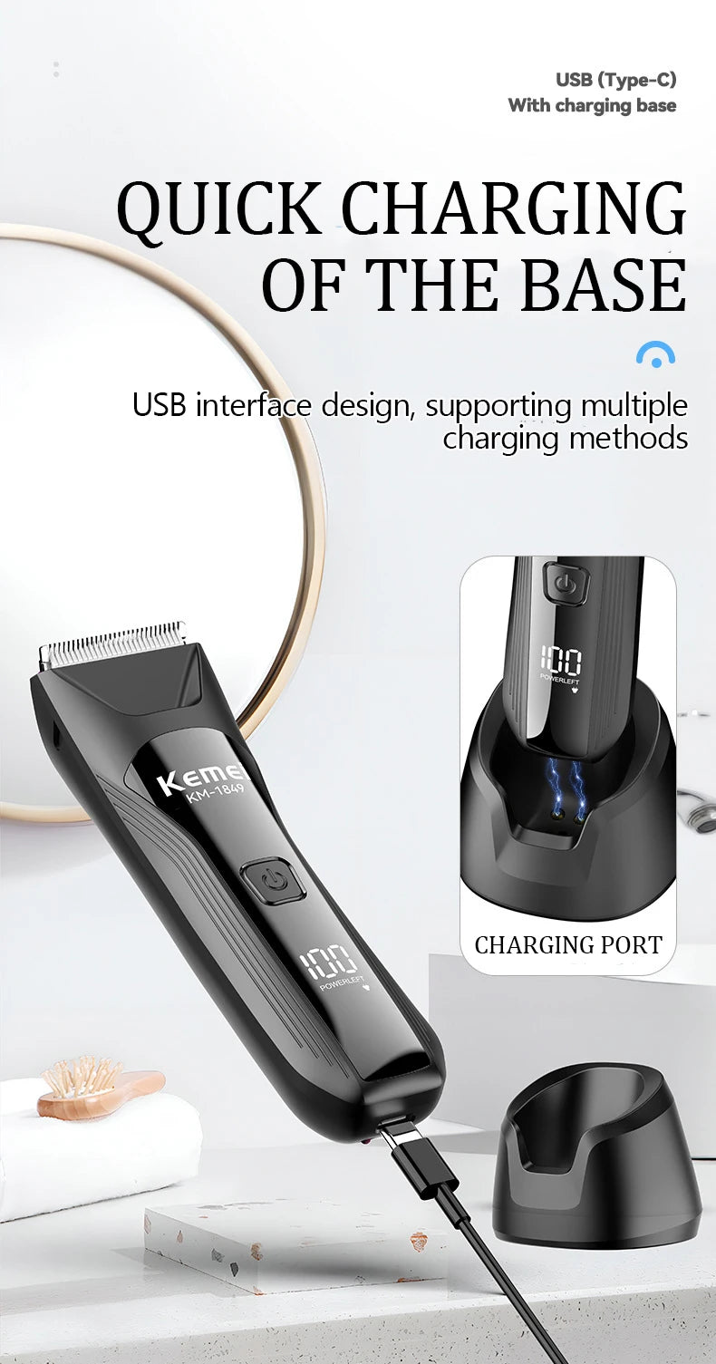 KEMEI fast charging digital washable personal trimmer KM-1849