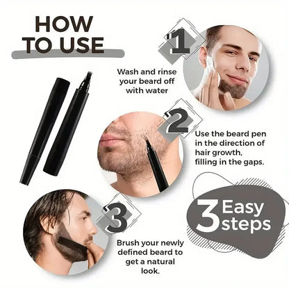 Beard Filling Pen Black/Brown Waterproof Beard Filler Pencil