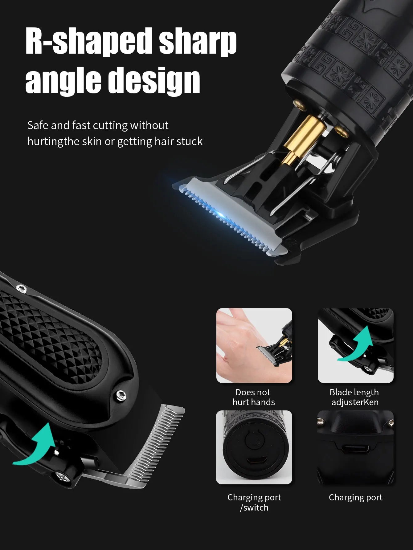 hiena 212 Professional Hair Cutter Mans Hair Clipper Set