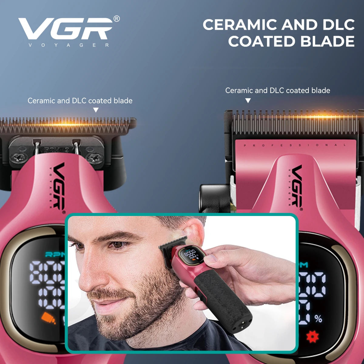 VGR high-end hair trimmer two-piece set V-886 S2