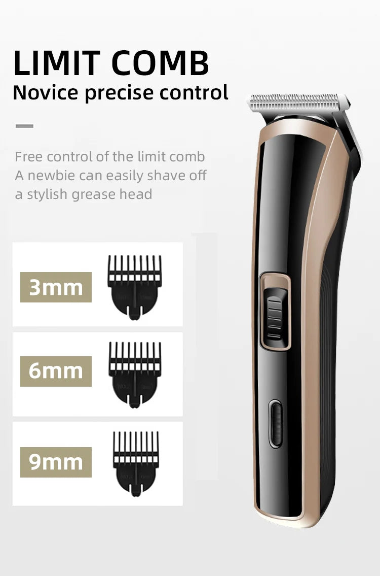 Kemei KM-418 Hair Clipper - Waterproof Rechargeable Hair Trimmer 60min 3W