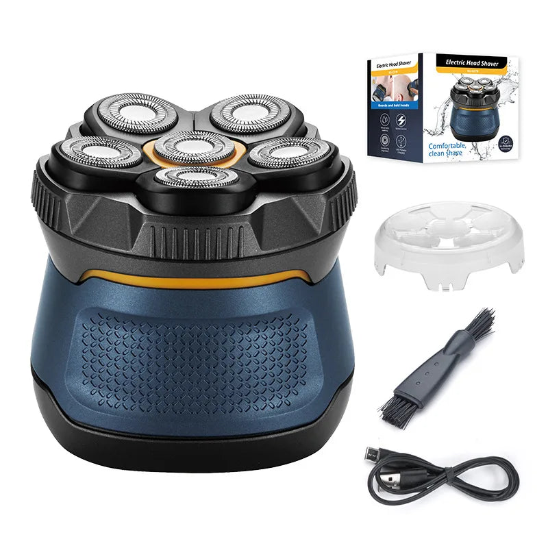 6D Electric Head Shaver for Bald Men IPX7 Waterproof Cordless