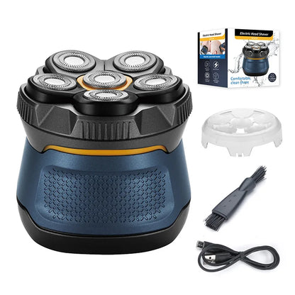 6D Electric Head Shaver for Bald Men IPX7 Waterproof Cordless