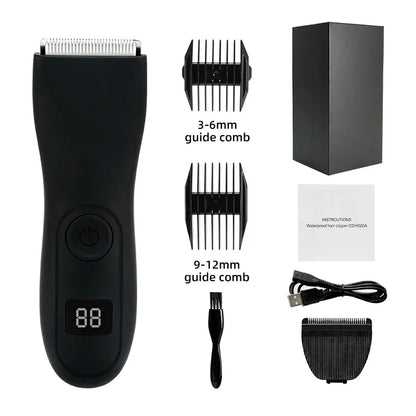 Men's Electric Groin Hair Trimmer Pubic Hair Removal Intimate Areas