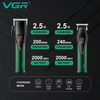 VGR Hair Trimmer Professional Clipper Barber Adjustable Haircut V-677
