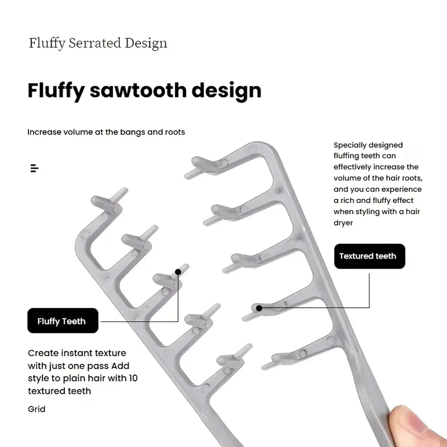 1 Piece of Fluffy Textured Styling Comb for Fluffy Hair Roots