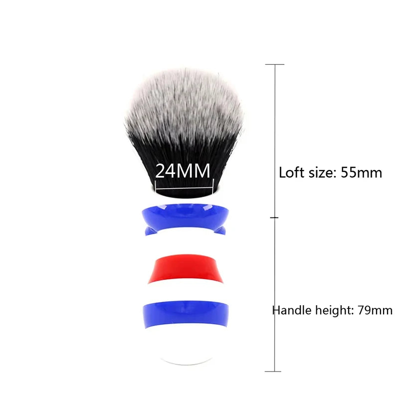 24MM New Barber Pole Style Brown Synthetic Knot Shaving Brush