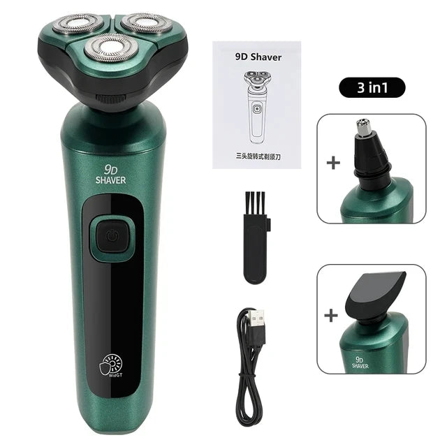New Smart Electric Shaver LCD Digital Display Three-head Floating Razor