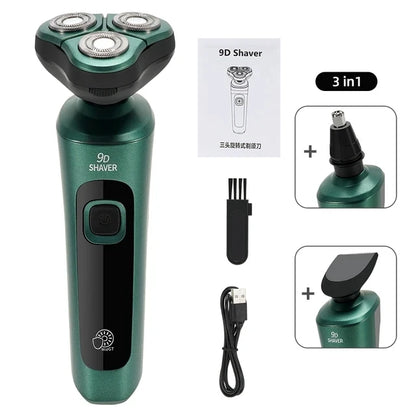 New Smart Electric Shaver LCD Digital Display Three-head Floating Razor