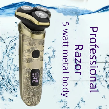 Men's Electric Shaver Professional Shaver with 3-Blade Trimmer