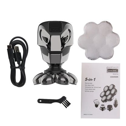5 IN 1 4D Men's Rechargeable Bald Head Electric Shaver