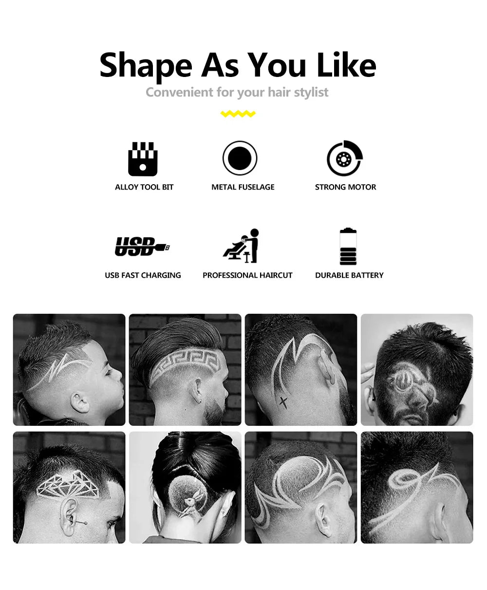 T9 LCD Electric Hairdresser Oil Shaving Head Trimmer