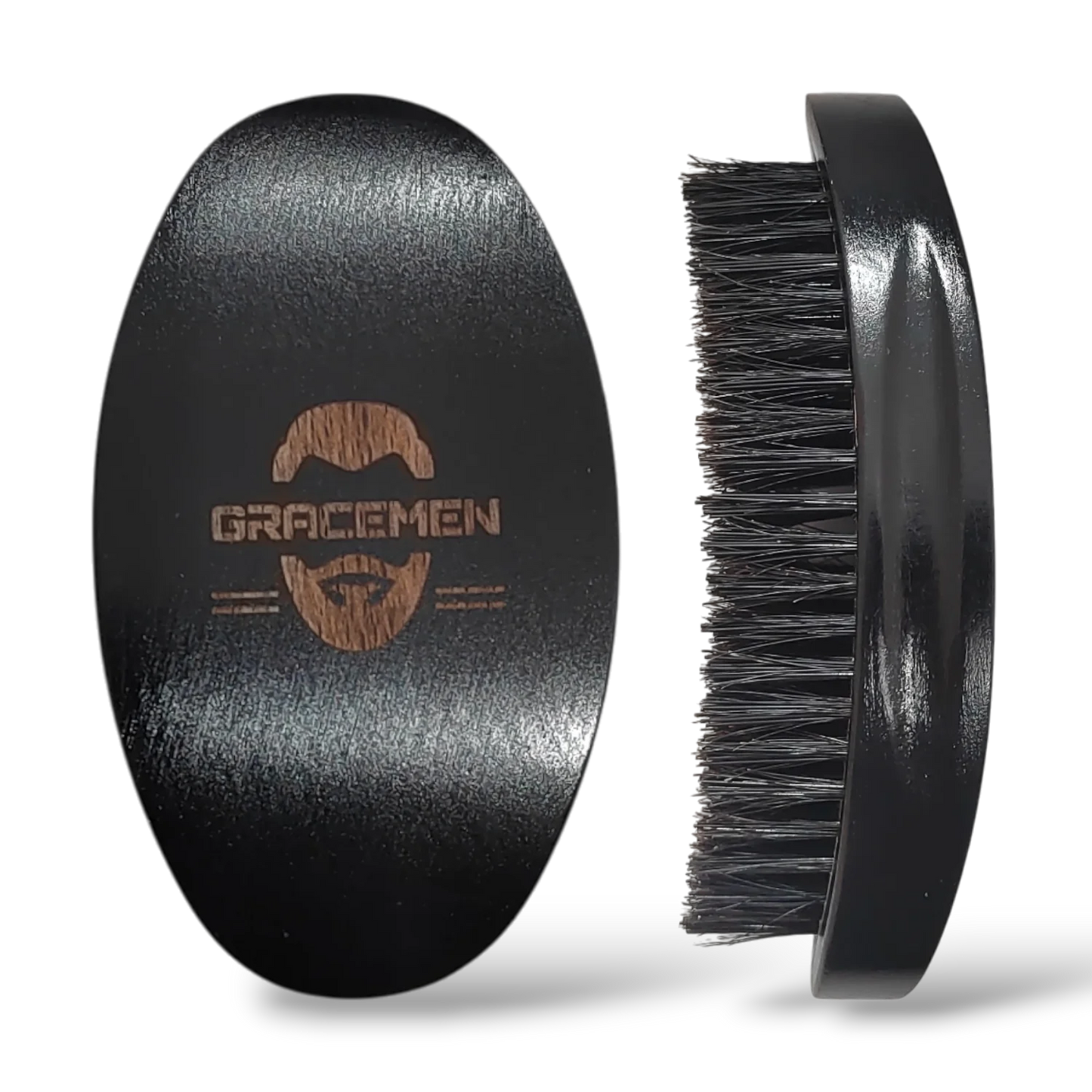 Gracemen 360 Wave Brush Afro Men Curved Wooden Handle