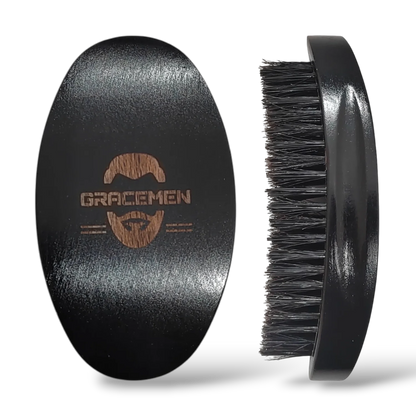 Gracemen 360 Wave Brush Afro Men Curved Wooden Handle