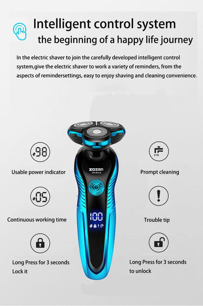 ZOZEN Electric Razor Electric Shaver Washable Rechargeable Clipper