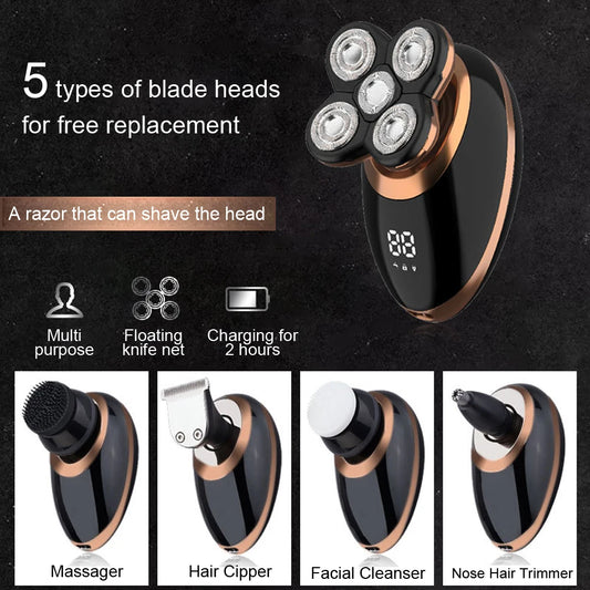 Head Shavers for Bald Men 5D Magnetic Electric Shaver Razor