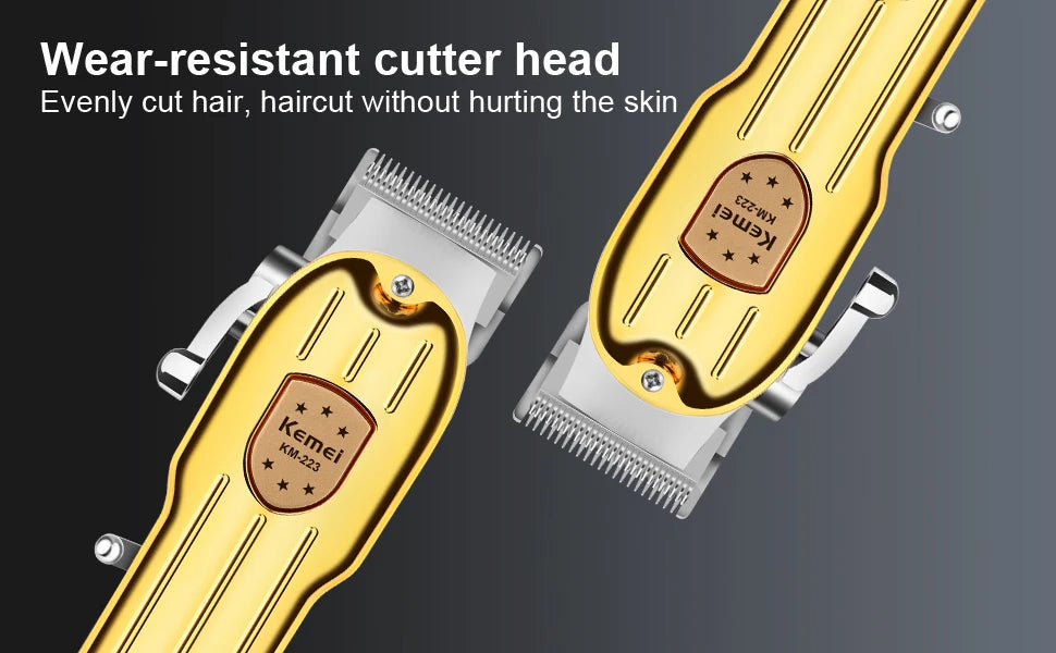 KEMEI Professional Men's Hair Clippers Zero Gapped Gold km-223