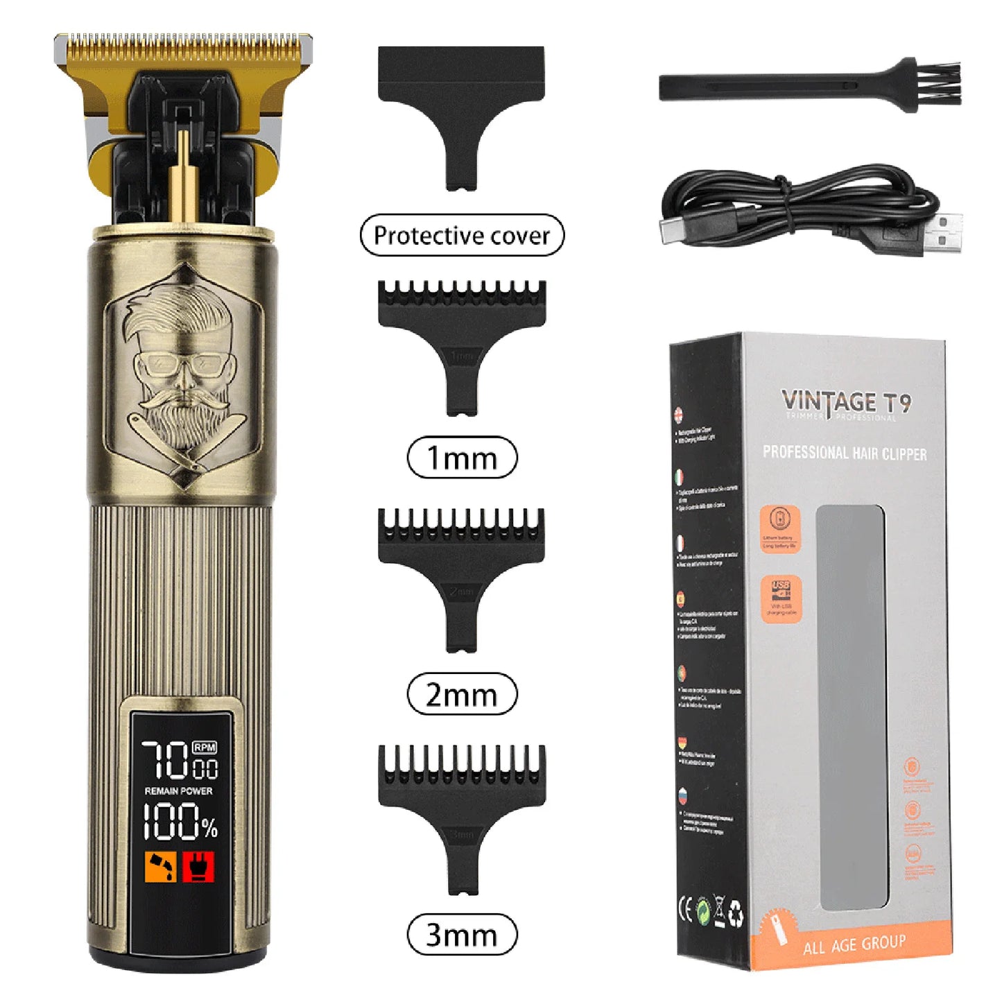 HIENA T9 Hair Trimmers vintage hair cutting clipper Beard Shaver
