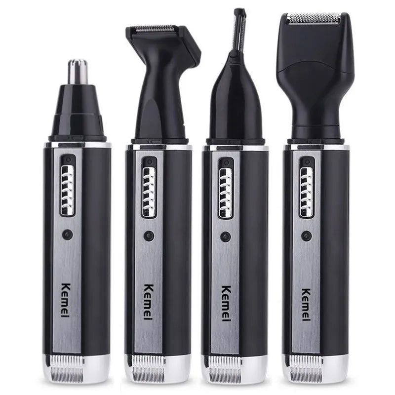Kemei 4in1 Nose Hair Trimmer For Men Face Body Shaver Set