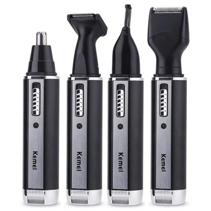 Kemei 4in1 Nose Hair Trimmer For Men Face Body Shaver Set