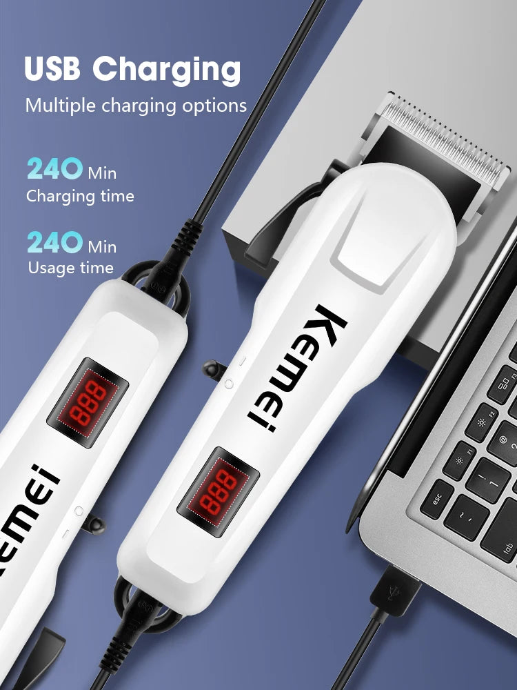 Kemei-809A Professional Hair Trimmer Adjustable Electric Clipper