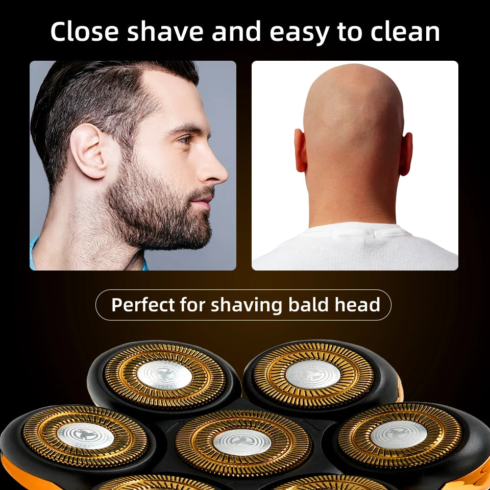 Men 7D Floating Men Electric Shaver Wet Dry Beard Hair Trimmer
