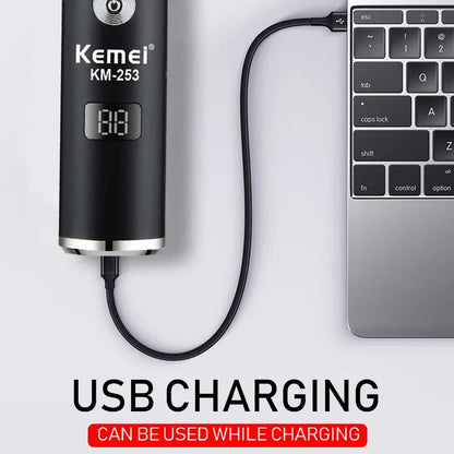 Kemei KM-253 Professional Hair Clipper USB Charging Hair Cutting
