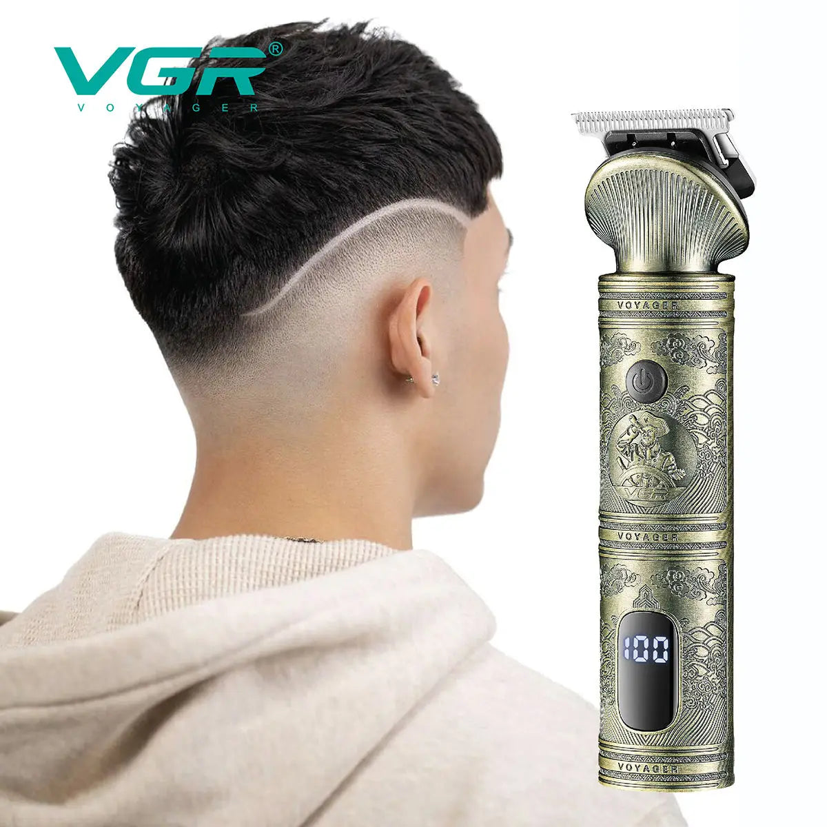 VGR Retro Metal Electric Hair Clipper Household Oil Head Carving