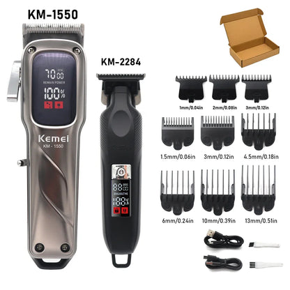 KEMEI Km-1550 Professional Hair Clipper for Men LED Display