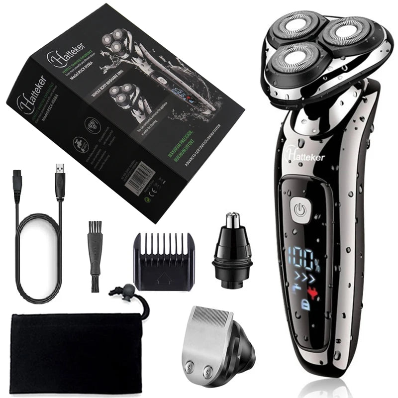 3 in1 Grooming Kit Wet Dry Electric Shaver For Men